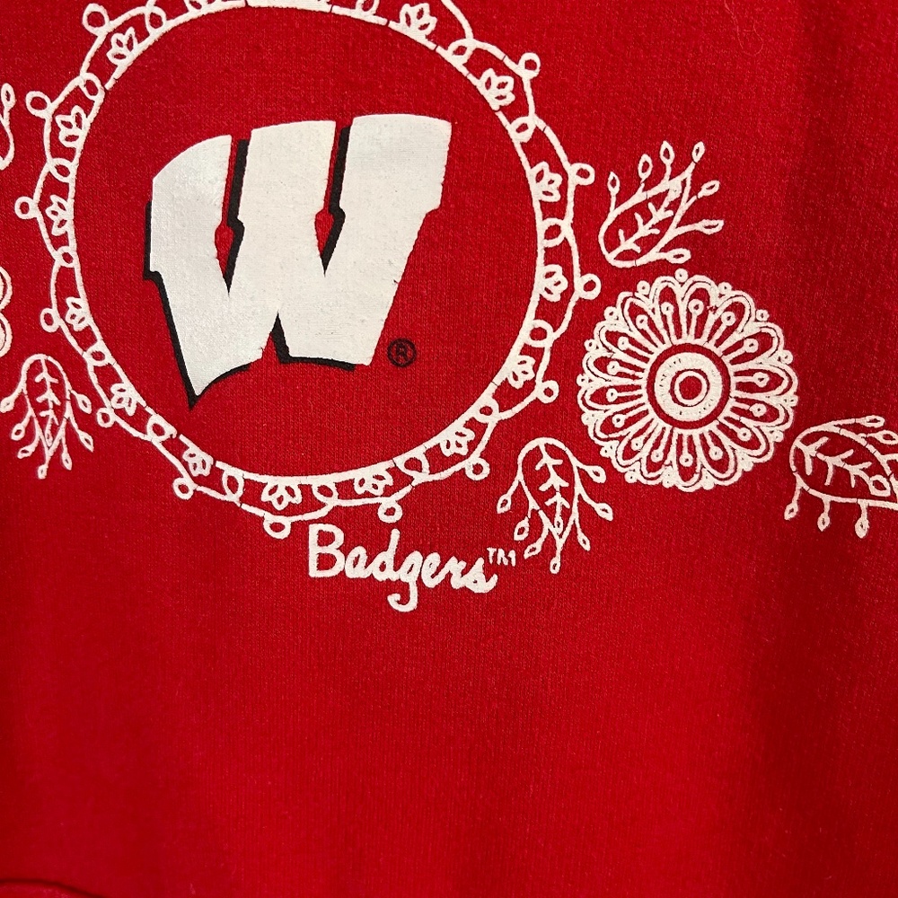 womens Wisconsin Badgers red hoodie sweatshirt, medium - Picture 7 of 12